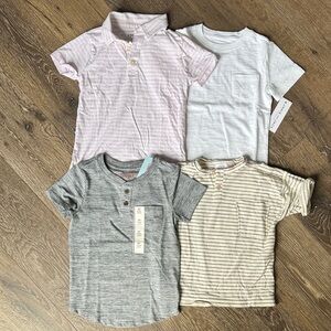 Crewcuts Kids Short-Sleeve Tee Set - Pink, White, Gray, Cream Stripes